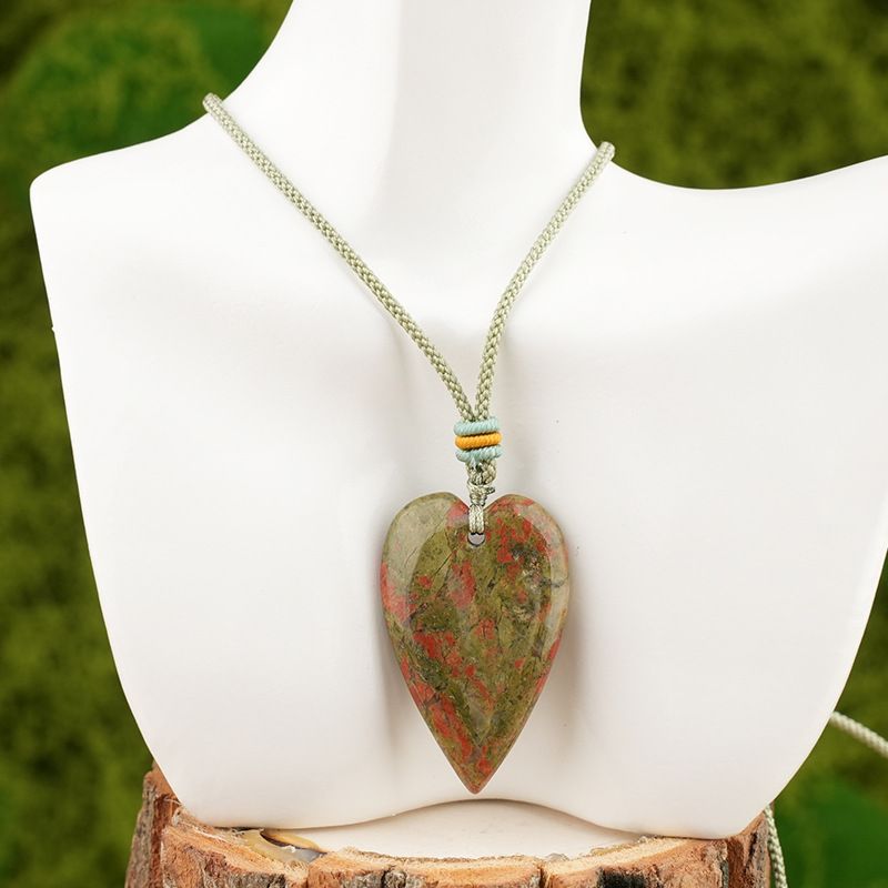 Cristal natural amor ágata pêssego coração colar coração pingente DIY jóias pingente mercadoria cênica