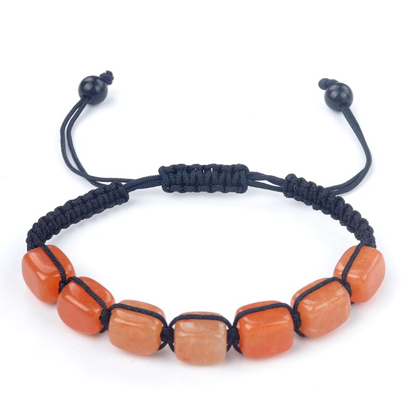 1685-Pó de cristal tigre olho ametista tecido pulseira de pedra de cristal natural chakra yoga jóias