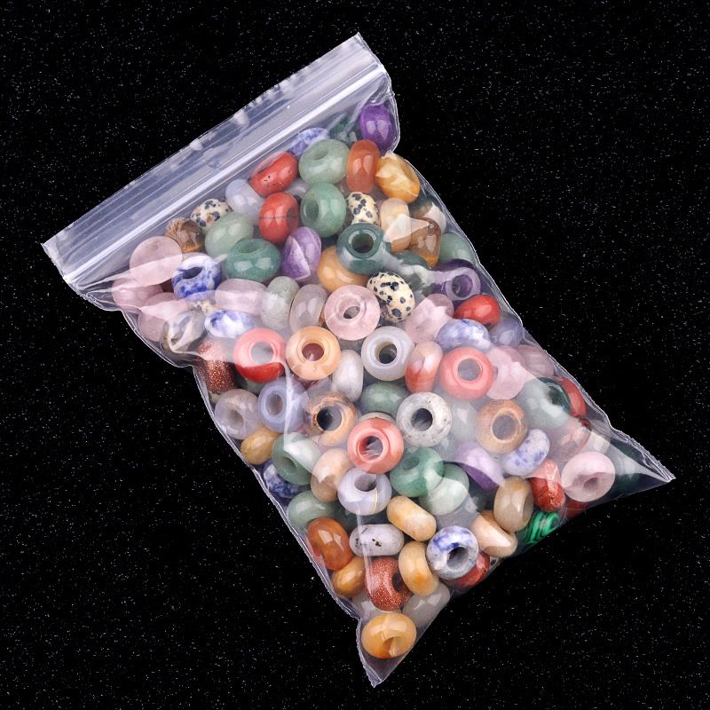 325-Grânulos de orifícios grandes 8 * 14mm de cristal de ábaco de ágata material de acessórios tecidos à mão DIY