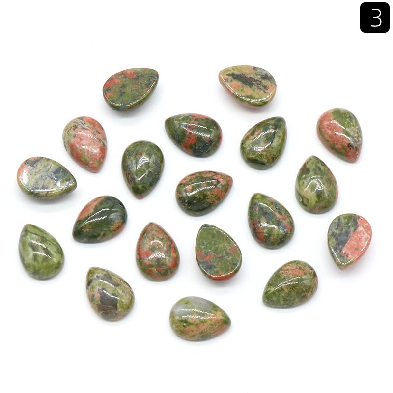 Superfície de anel de gota de água de 1476-10X14mm, cristal natural única superfície curva geométrica DIY jóias incrustadas com acessórios de pedra solta