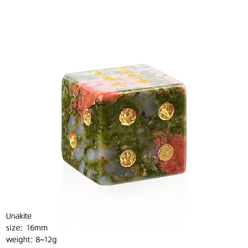Dados de pedra natural de 16Mm entretenimento de lazer família jogos de tabuleiro adereços esculpindo pontos ângulo reto dados de cristal natural