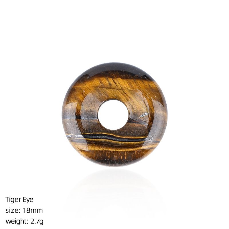 18Mm fivela de segurança de pedra natural pingente grande buraco redondo ágata nostálgico acessórios de jóias de cristal ametista fivela de segurança