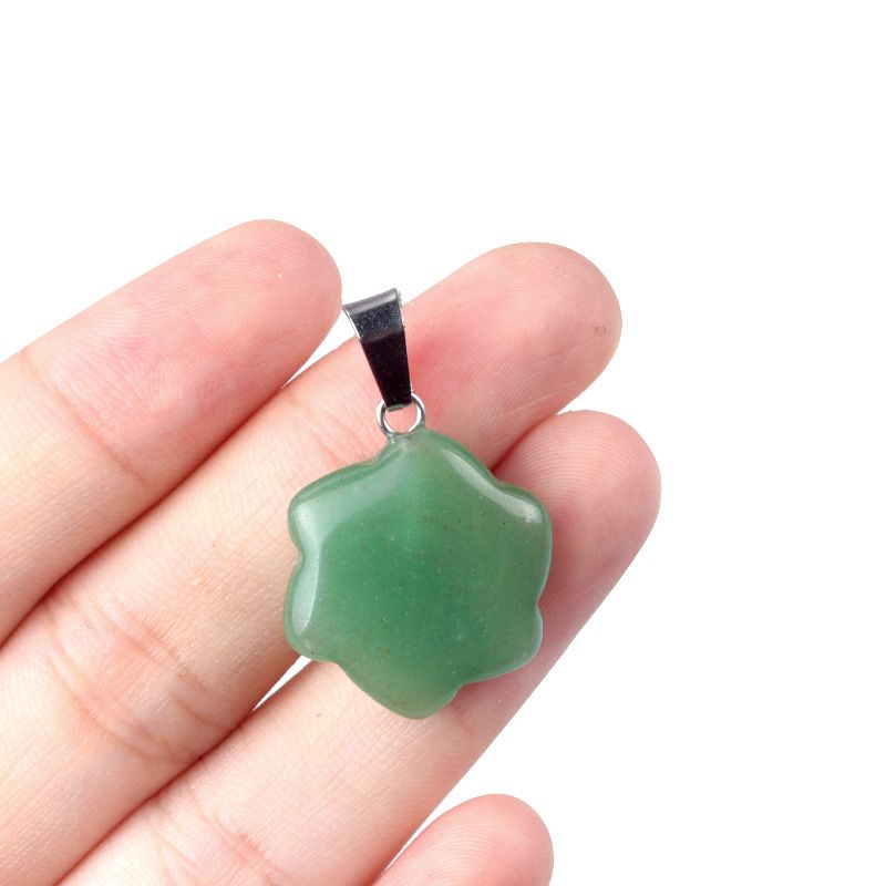 1653-Pingente de flor, pingente de flor de pedra de cristal natural DIY colar brincos material de jóias