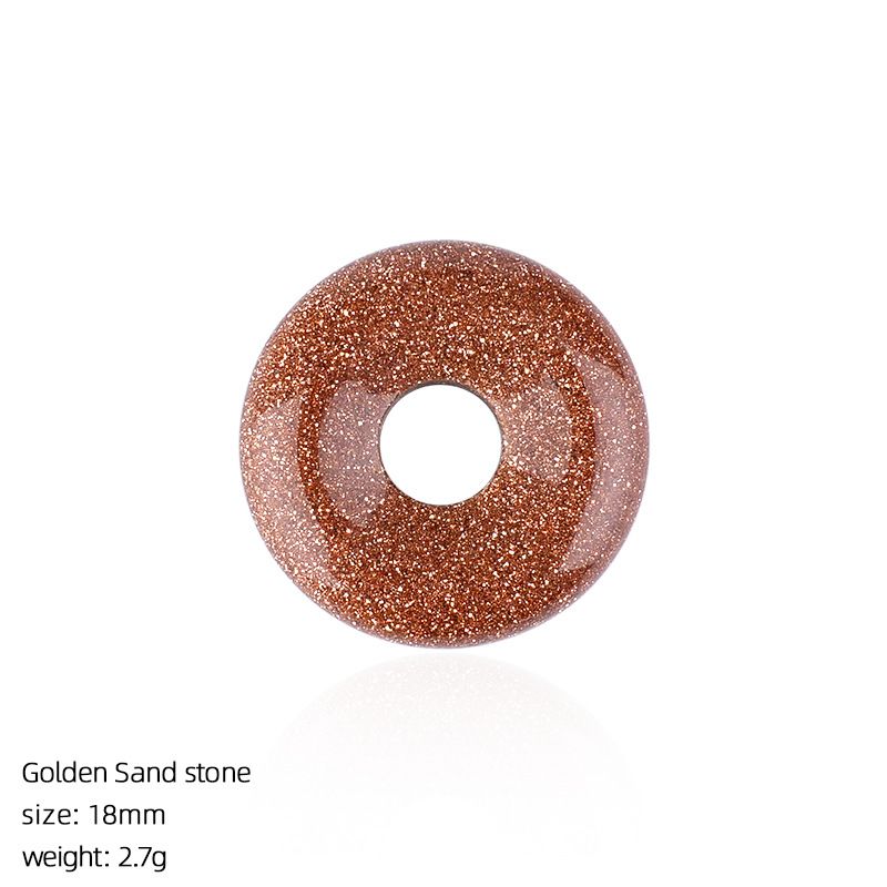 18Mm fivela de segurança de pedra natural pingente grande buraco redondo ágata nostálgico acessórios de jóias de cristal ametista fivela de segurança