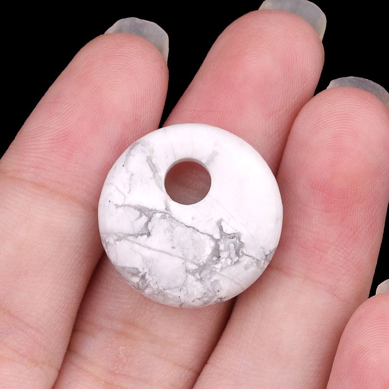 2303-20mm Pedra de Cristal Natural com Furo de Paz Pingente Fivela Princesa Acessório Nostálgico DIY