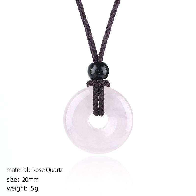 Colar de fivela de segurança de ágata de cristal 20Mm Nova pedra natural chinesa gravada em volta de ágata pingente de fivela de segurança nostálgica