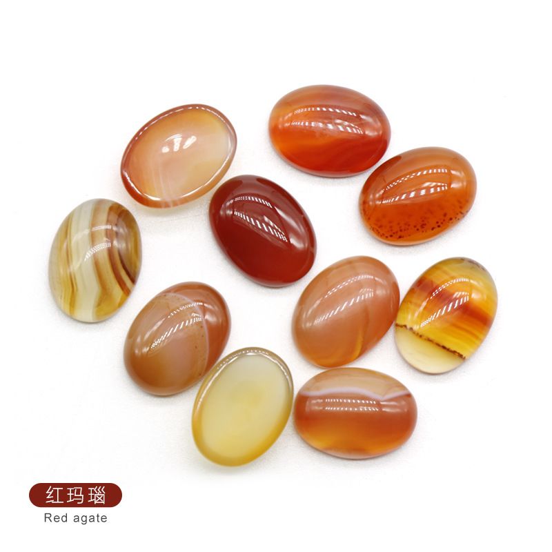 12 * 16Mm de cristal de ágata de superfície de anel de ágata semi-preciosa pedra preciosa remendo oval meia face grampo de cabelo DIY acessórios de jóias