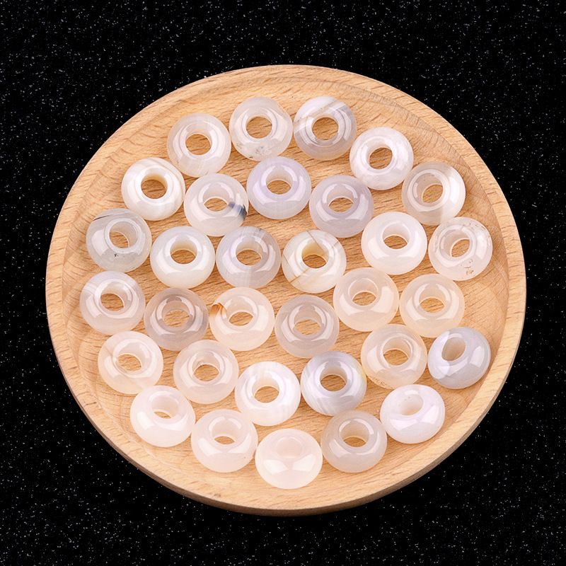 325-Grânulos de orifícios grandes 8 * 14mm de cristal de ábaco de ágata material de acessórios tecidos à mão DIY