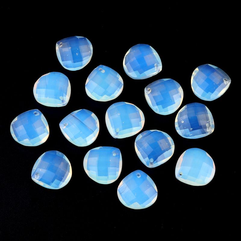 1703-Queda de água triangular buraco horizontal cristal natural corte borda buraco pingente colar DIY brincos jóias pingente acessórios