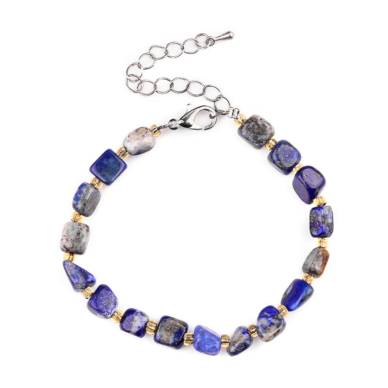 2077-Pulseira de ametista cristal azul turmalina cabelo cristal pulseira de pedra irregular mercadoria cênica
