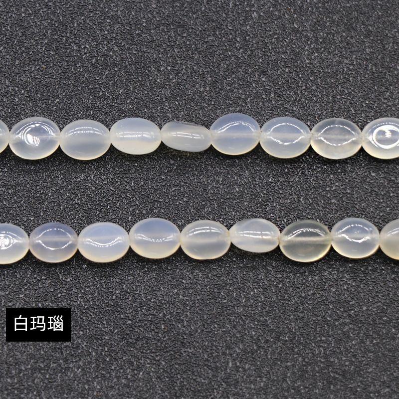 Cristal ágata pedra semi-preciosa em forma de ovo 6 * 8mm oval solto cordão DIY pulseira colar jóias