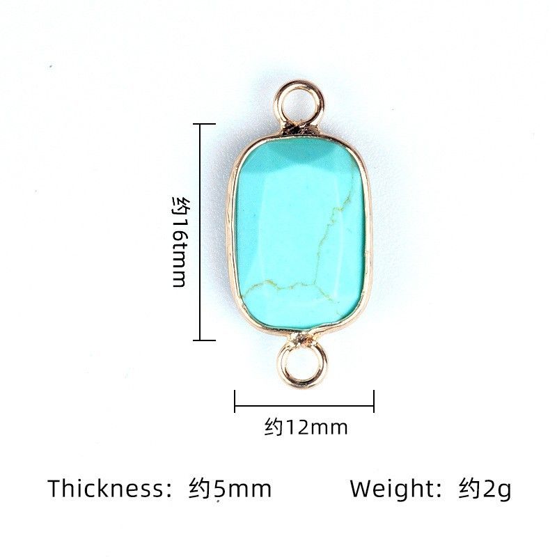 1637-Pingente de retângulo de furo duplo de cristal natural Acessórios de joias DIY Pulseira de colar Acessórios Conector