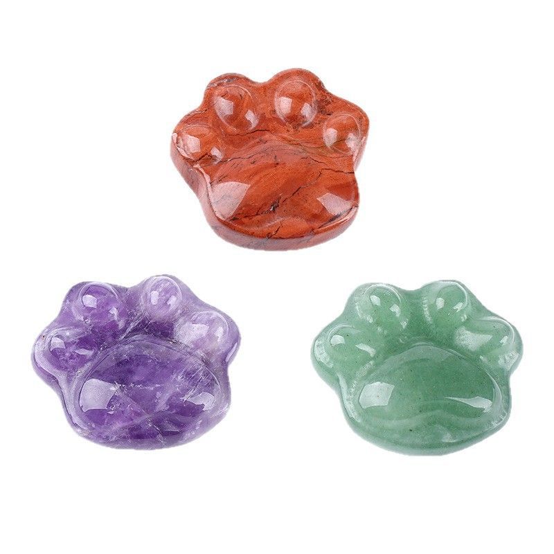 Enfeite de garra de gato de cristal natural DIY micro-paisagem não porosa esculpindo pedras preciosas ágata garra de gatinho decorativo gato garra de cristal