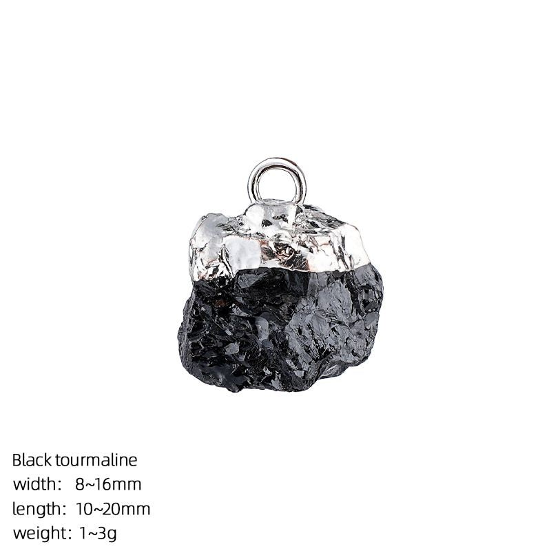 Pingente de pedra bruta de cristal natural transfronteiriço DIY colar brincos pulseira de prata dourada pedra áspera acessórios de ágata irregular