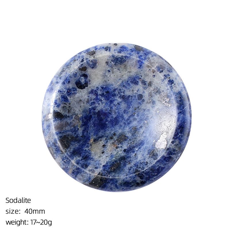 Pedra do polegar de cristal natural 40mm massagem de descompressão jogar pedra com ranhura de cristal ágata pedra de preocupação redonda