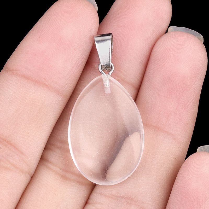 1743-16X24mm pedra de cristal natural ágata pingente de gota de água plana, pingente de pedra DIY acessórios de jóias