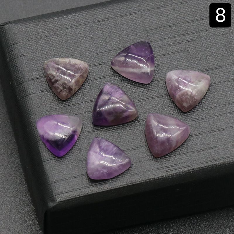 Superfície de anel triangular de 1226-10Mm, pedra de cristal natural única superfície curva triangular DIY jóias incrustadas com acessórios de pedra solta