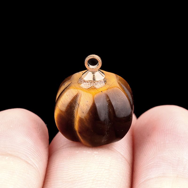 1639-10X13mm pingente de abóbora, meia pedra do tesouro de ágata de cristal abóbora gravada DIY material de jóias