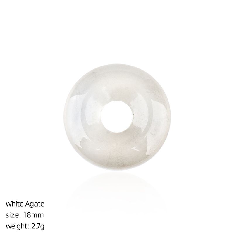 18Mm fivela de segurança de pedra natural pingente grande buraco redondo ágata nostálgico acessórios de jóias de cristal ametista fivela de segurança