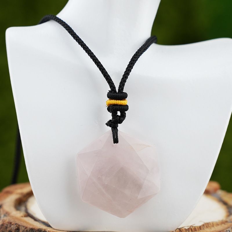 Pingente de hexagrama de cristal natural, pedra olho de tigre ametista, colar de pedra semipreciosa de cristal branco, pingente de joias.