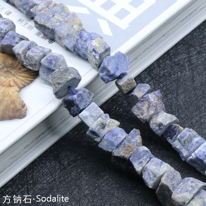 Perfuração de minério de pedra ágata de cristal fluorita, minério de lã com acessórios irregulares de contas soltas DIY