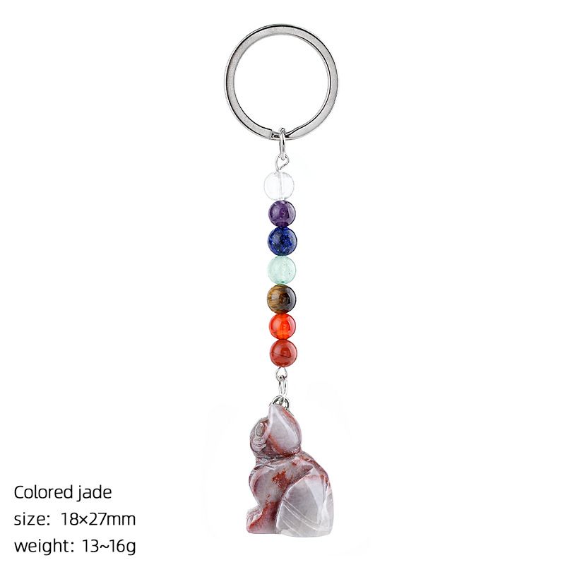 1956 Pingente de gatinho de pedra natural chakra colorido cordão de cristal ágata gravado pingente de gatinho