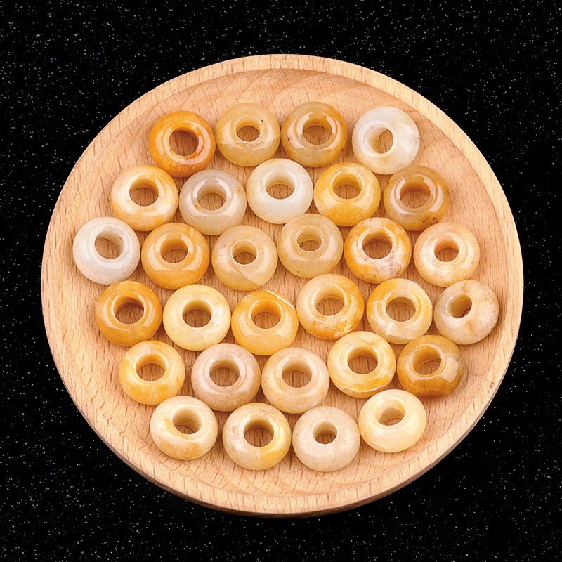325-Grânulos de orifícios grandes 8 * 14mm de cristal de ábaco de ágata material de acessórios tecidos à mão DIY