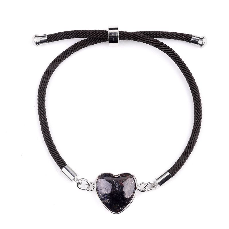 2097-Ametista em pó de cristal ajustável pulseira de amor jade coração pulseira cênica mercadoria
