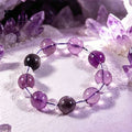 [Xishi Dai] Pulseira de cristal branco de ametista penetrante no gelo, aliviando a ansiedade, senso de design de nicho, pulseira de transbordo