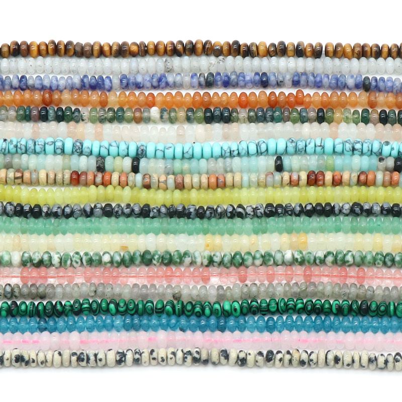 1113-Pedra semipreciosa de ágata de cristal natural 2X4mm ábaco frisado DIY pulseira colar brincos material de jóias