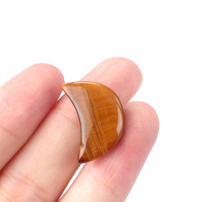 1668-20Mm lua não porosa, ágata de cristal natural cabeça de pedra semipreciosa crescente DIY material de joalheria artesanal