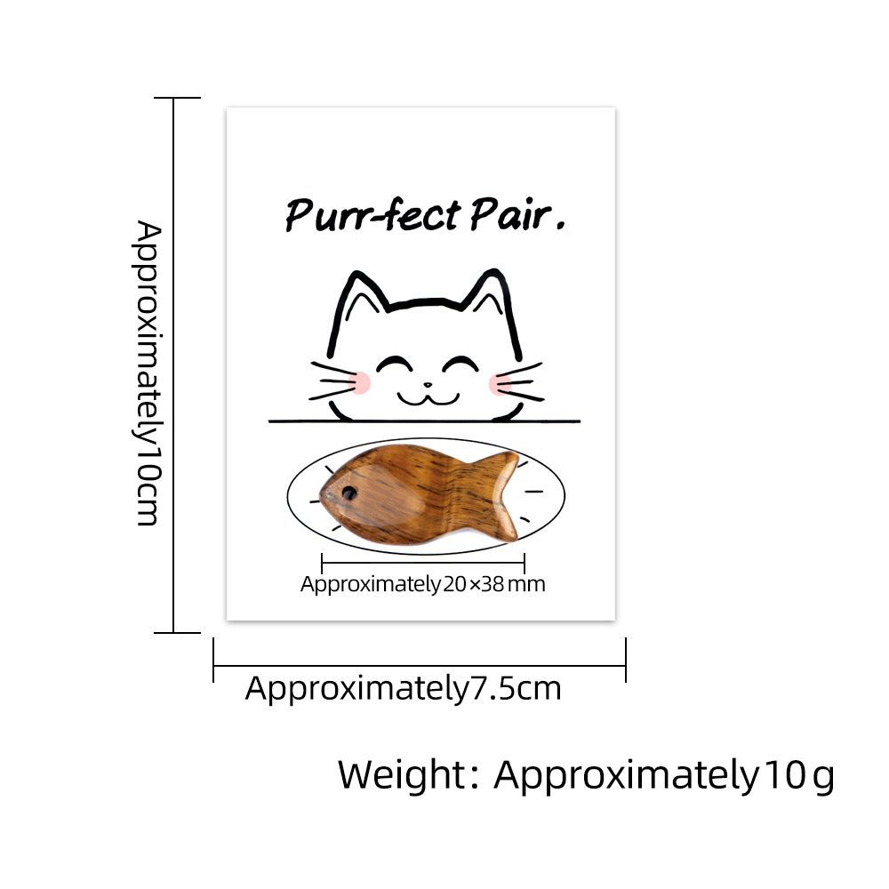 1816-Purr-fect Par Série de Cartões de Cura para Gatos e Peixes Pedra de Ágata de Cristal Natural, Creative Fun