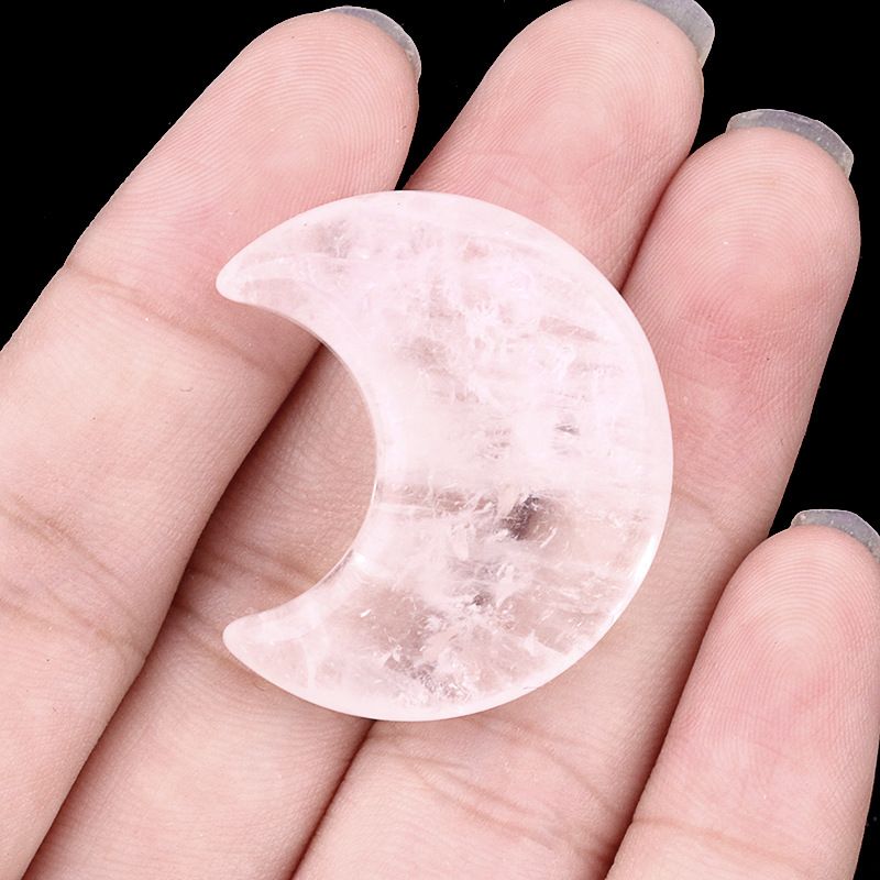 1602-30Mm lua, forma crescente de pedra de ágata de cristal natural DIY lua não porosa acessórios material