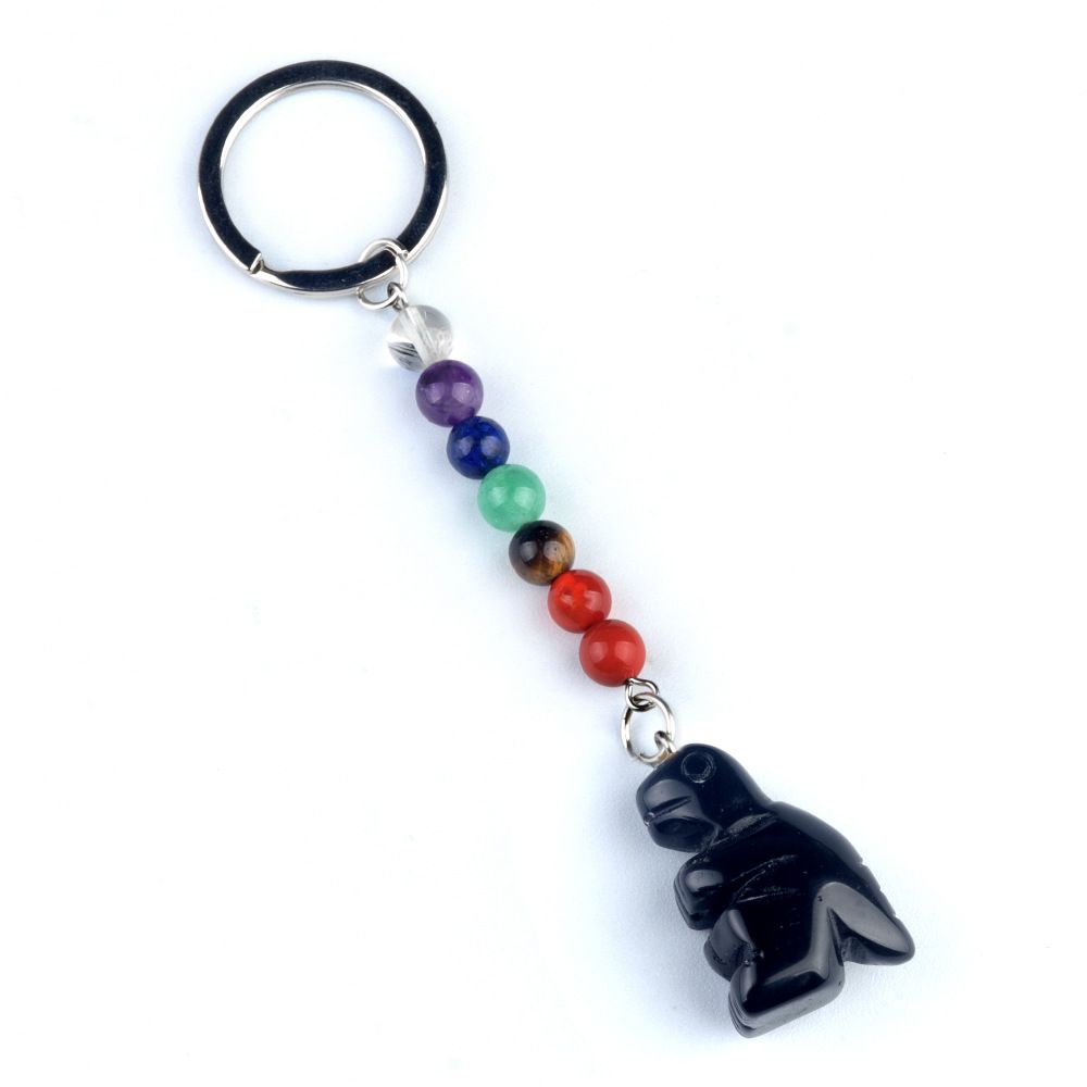 1953 Chaveiro de dinossauro pequeno de pedra de cristal colorido, pingente de jóias de chakra, pingente de chaveiro de animal pequeno