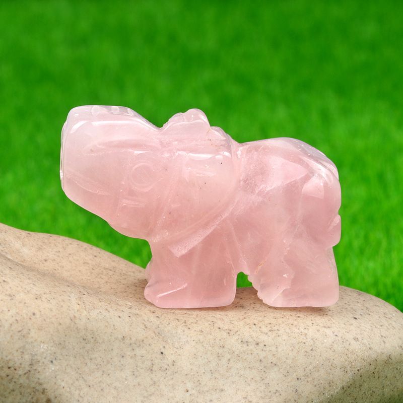 1 polegada escultura animal elefante, pó natural cristal ágata jade escultura animal elefante artesanato ornamento transfronteiriço