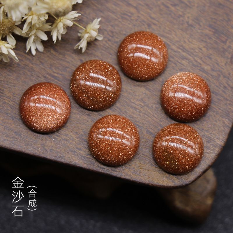 12Mm jade cristal ágata pedra cor tesouro semi-redondo cordão anel rosto tempo gema DIY Japonês Nail Art Acessórios de jóias