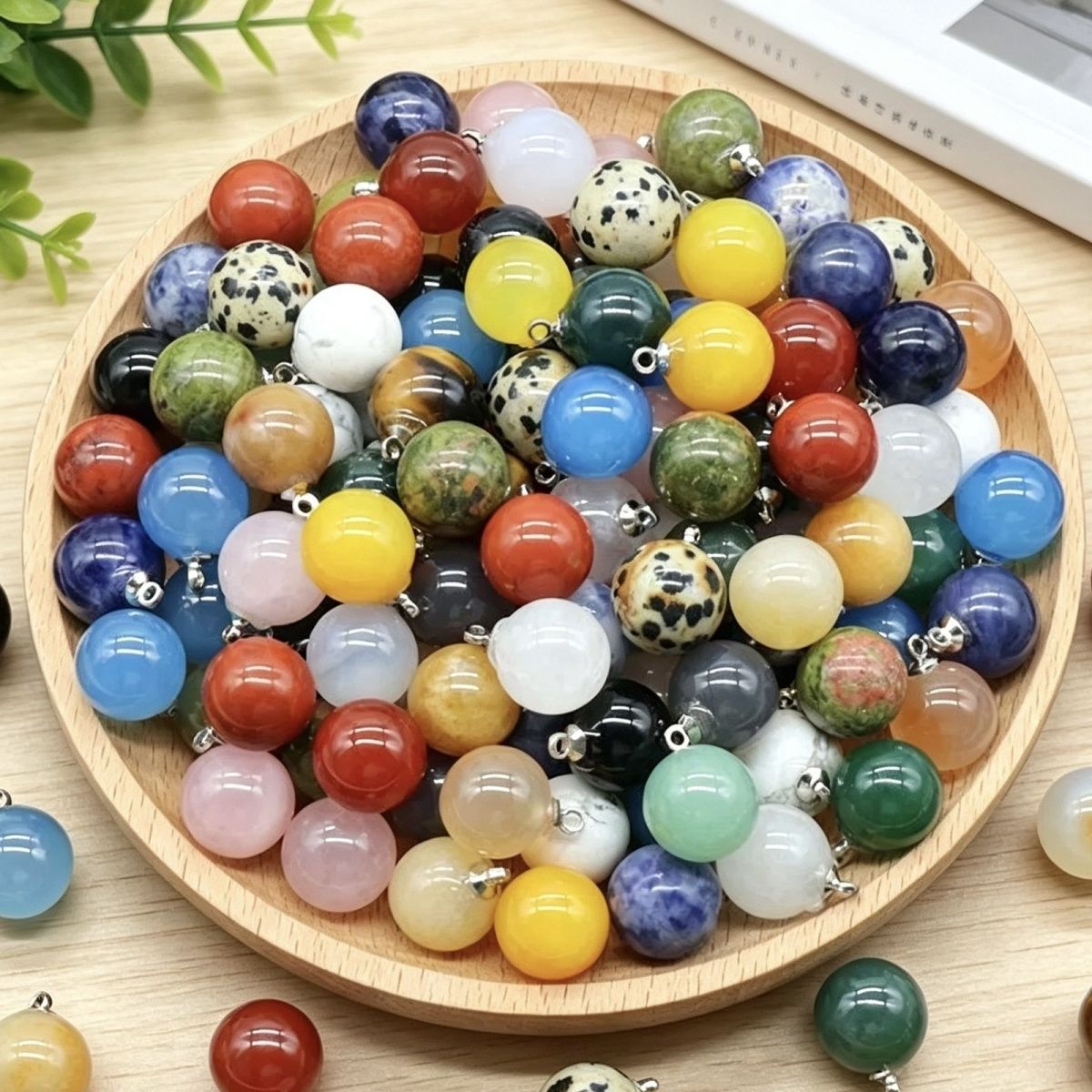 1447-12Mm pingente de bola redonda em pó de cristal tigre olho de cristal natural pedra de cristal redonda pingente de acessórios de jóias DIY material