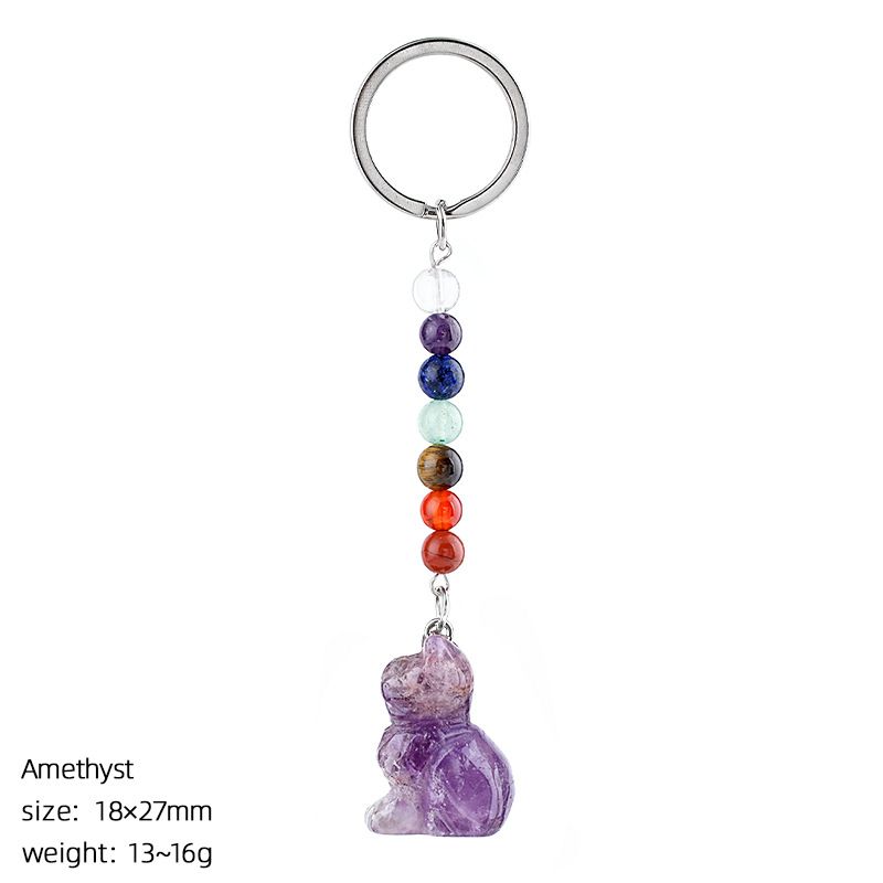 1956 Pingente de gatinho de pedra natural chakra colorido cordão de cristal ágata gravado pingente de gatinho