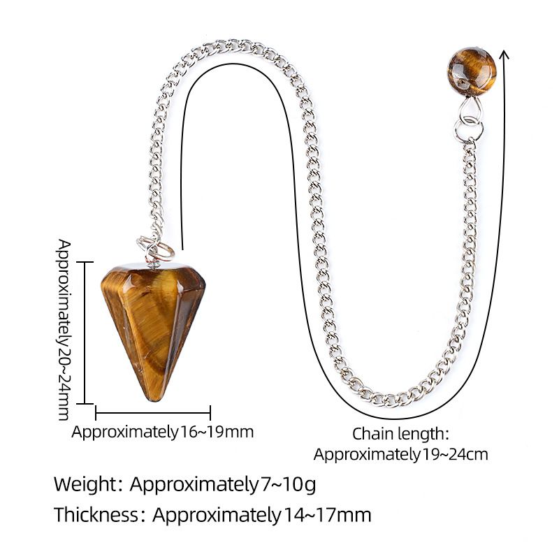 Pingente de cristal natural Coluna hexagonal gravada em pedra natural Acessórios de ioga Frequência ajustável pêndulo de ametista