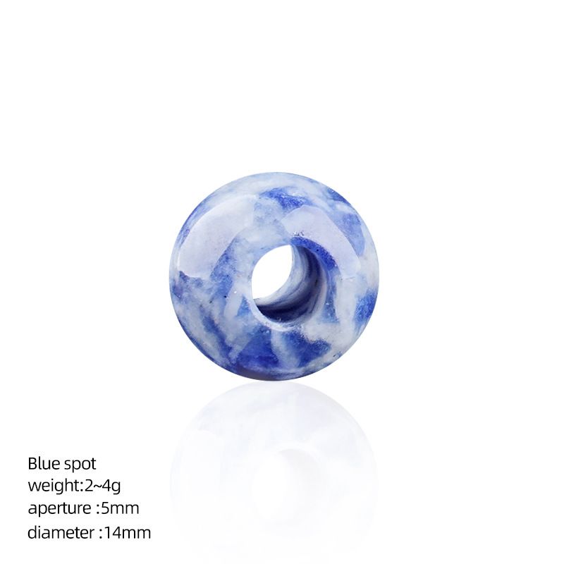14Mm buraco 5mm contas de cristal natural grande colar colar de ágata redonda espaçador contas de buraco grande