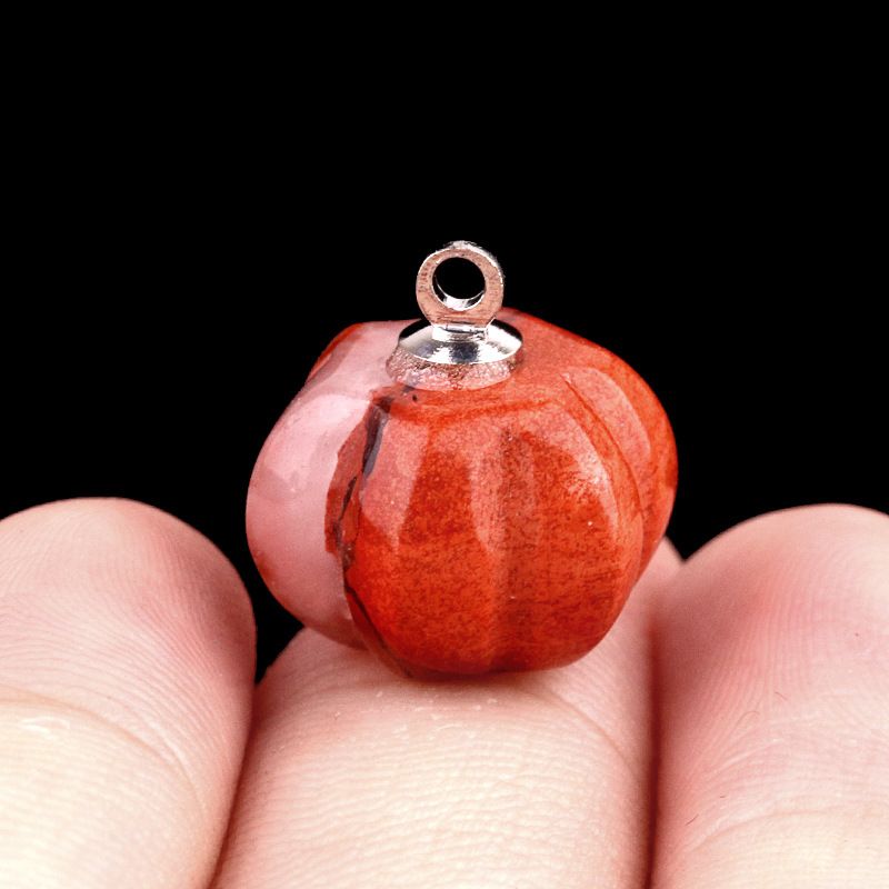 1639-10X13mm pingente de abóbora, meia pedra do tesouro de ágata de cristal abóbora gravada DIY material de jóias
