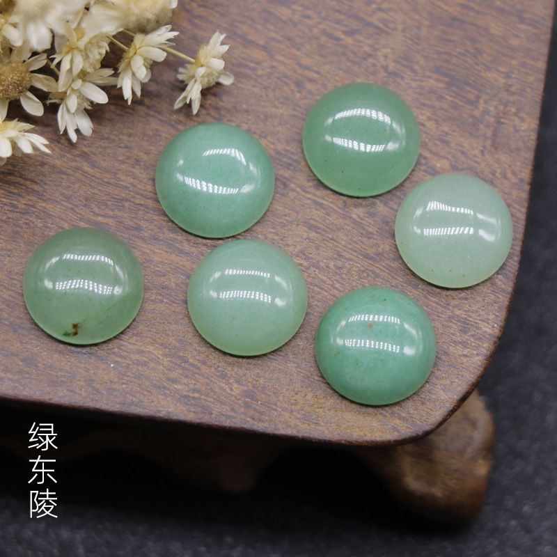 12Mm jade cristal ágata pedra cor tesouro semi-redondo cordão anel rosto tempo gema DIY Japonês Nail Art Acessórios de jóias