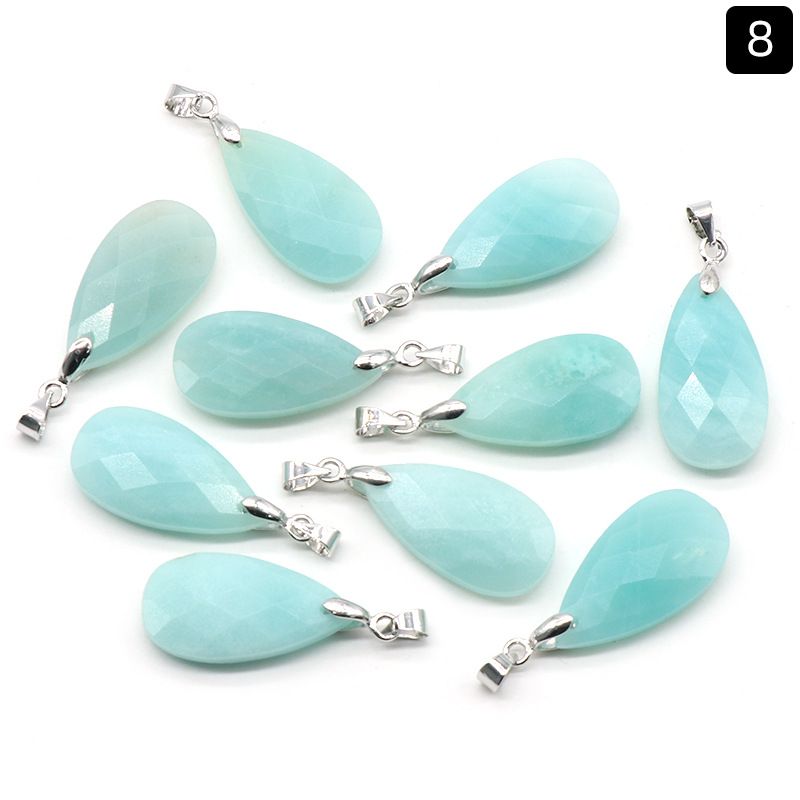 1518-Seção facial de gota de água natural fivela de semente de melão de cobre pingente colar DIY brincos acessórios pingente de jóias
