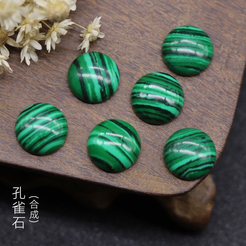 12Mm jade cristal ágata pedra cor tesouro semi-redondo cordão anel rosto tempo gema DIY Japonês Nail Art Acessórios de jóias