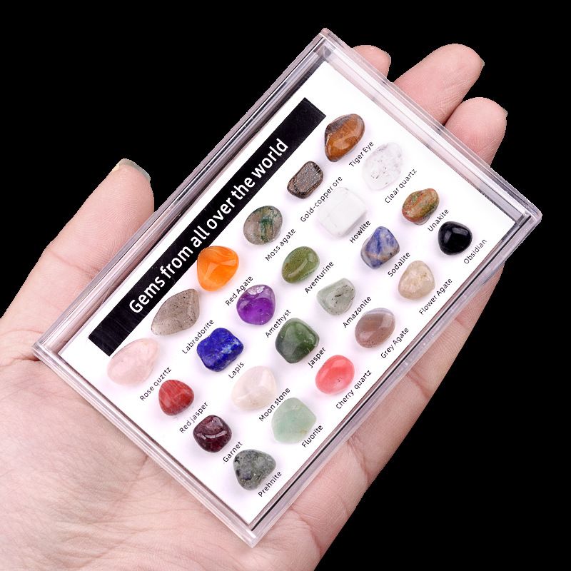 Material didático do tipo ágata 12/15/24 de mini-cristal de minério de tesouro misturado para alunos do ensino fundamental