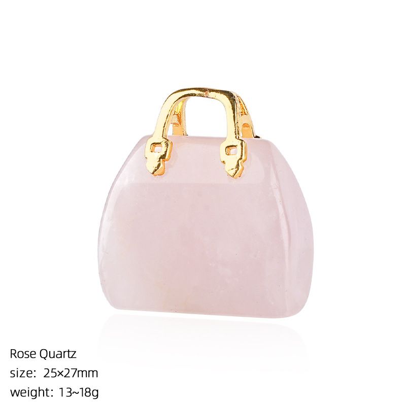 Pingente de saco de ágata de jade natural transfronteiriço paisagismo criativo colar DIY gravura cristal mini bolsa ornamento