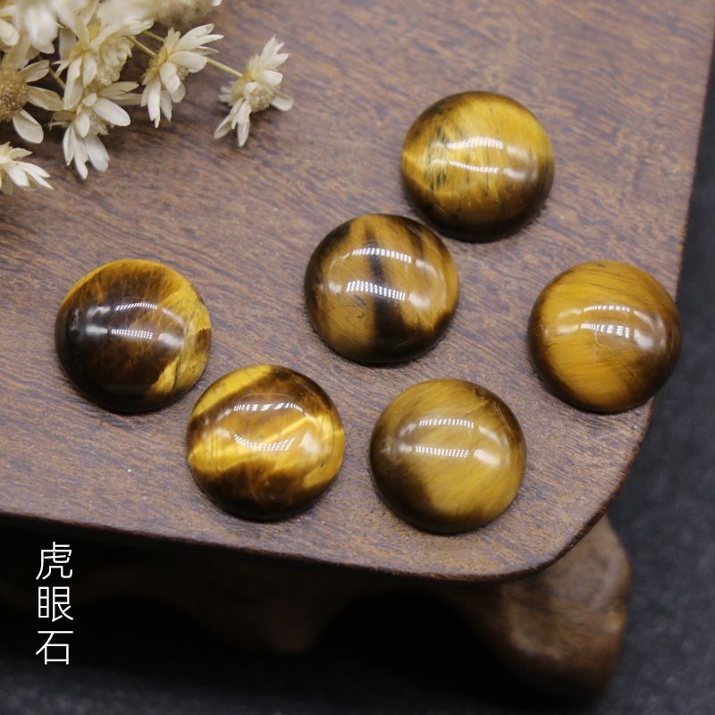 12Mm jade cristal ágata pedra cor tesouro semi-redondo cordão anel rosto tempo gema DIY Japonês Nail Art Acessórios de jóias