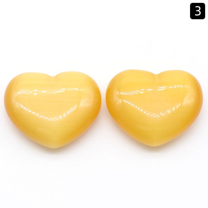 1258-Opala coração grande 30mm enfeite de pedra solto em forma de coração colorido pêssego alça de mão de doce DIY cor de jóias