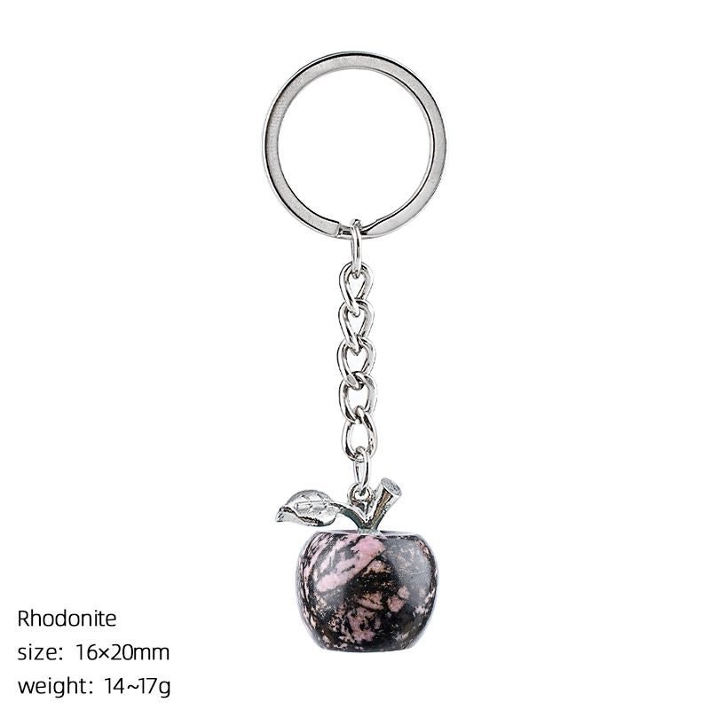 Ágata pedra semipreciosa maçã chaveiro véspera de Natal presente decorativo pedra natural pingente pequeno maçã