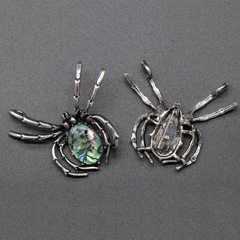 1585 Um pingente de broche de gema broche de aranha de cristal liga de ágata incrustada pingente de pedra preciosa